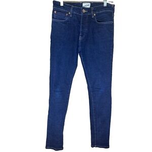 &Sons Brandon Jeans Mens 30 Blue Skinny Leg   Button Fly Denim Stretch